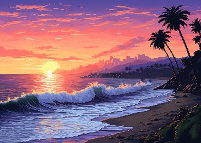  Pixel Art Tropical Arcade