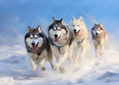 Siberian Husky pack 3