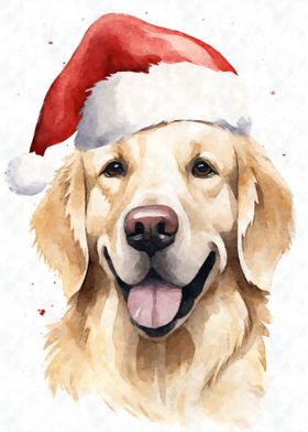 Golden Retriever Santa Hat