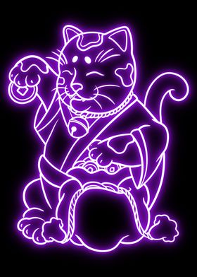 neon lucky cat 