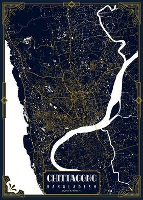 Chittagong City Map Gold