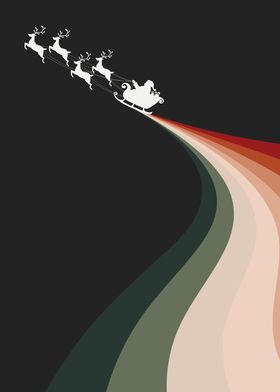 Retro Flying Santa Claus