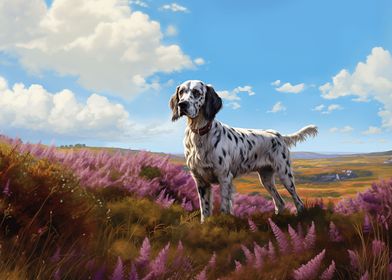 English Setter on the moor