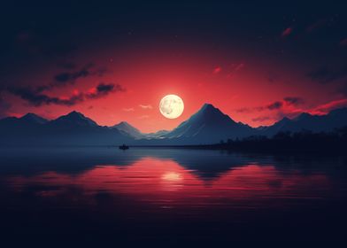 Moonrise on the mountains