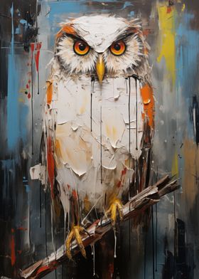 Abstract Owl Painting