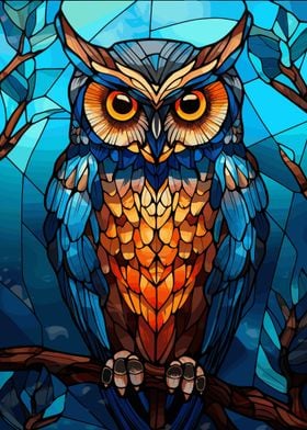Owl Stained Glass