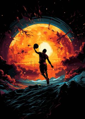 Sunset Basketball Player