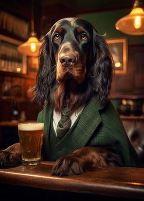 Gordon Setter in the Pub