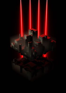 Isometric City Light Beams