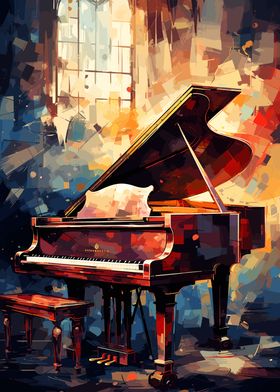 Piano Oil Painting