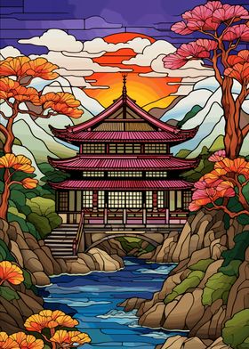 Retro Japanese Landscape