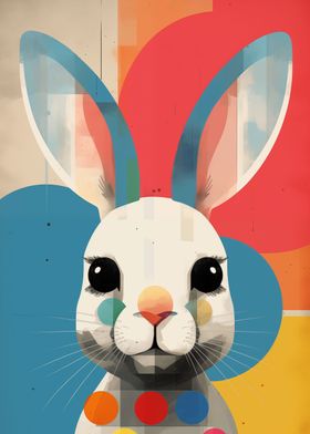 Retro Cute Easter Bunny