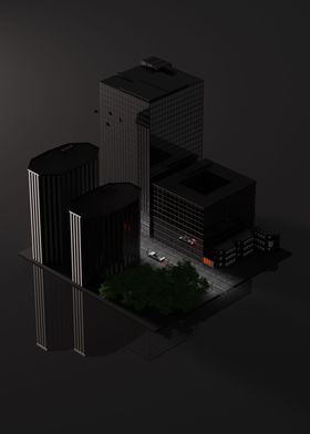 Isometric City at Night