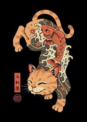 Koi Fish Cat Irezumi