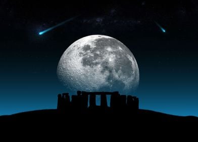 Stonehenge Moonrise