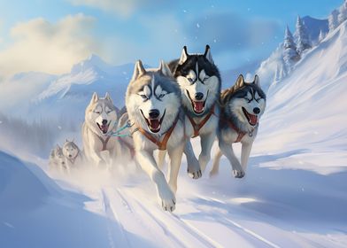 Siberian Husky pack 3