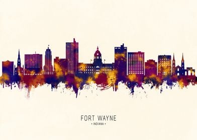 Fort Wayne Indiana Skyline