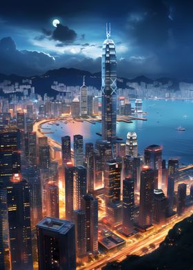 Hong Kong China Skyline