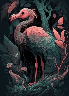 Flamingo Pink Bird