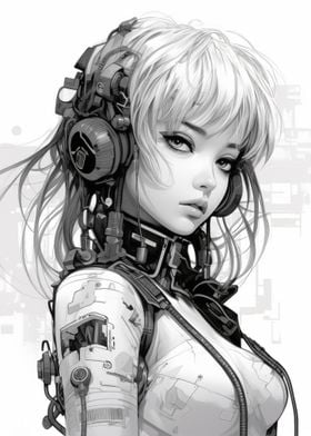 Cool Cyberpunk Gamer Girl