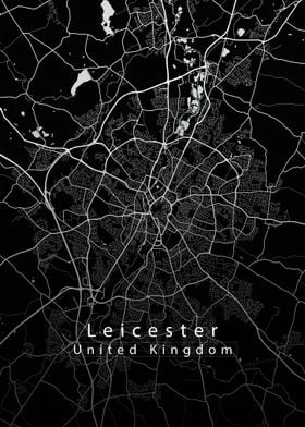 Leicester City Map black