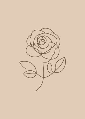 Pair of Roses Line Art