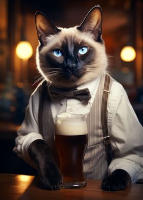 Siamese Cat in the Pub