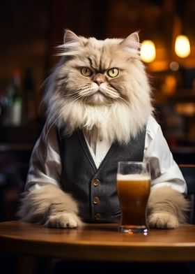 Persian Cat in the Pub