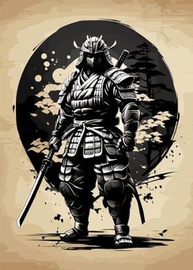 Vintage Samurai Warrior