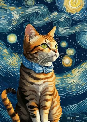Starry Night Cat 