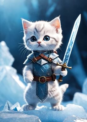 Kitty with ice sword