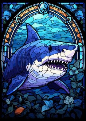 Shark Glass Art