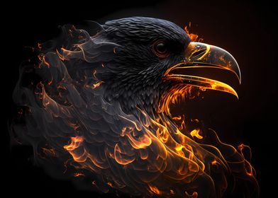 Raven made by fire