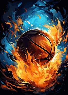 Colorful Basketball Fire