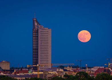 Moonrise in Leipzig