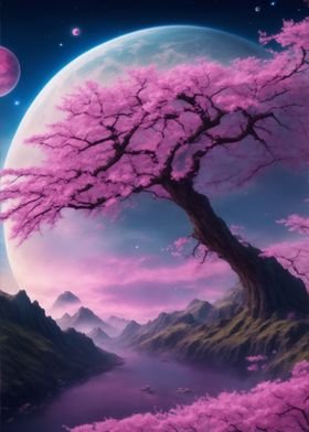 Cherry blossom landscape