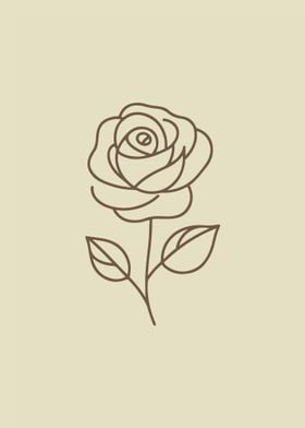 Pair of Roses Line Art