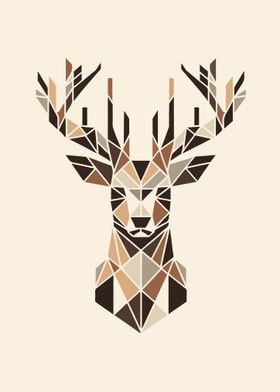 vector geometric deer head