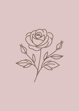 Pair of Roses Line Art