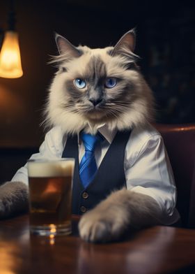 Ragdoll Cat in the Pub