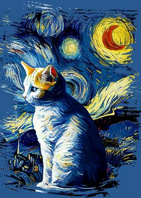 Starry Night Cat 