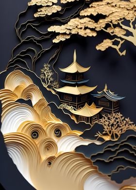 Abstract Japan gold