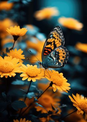 Butterfly On Yellow Flower