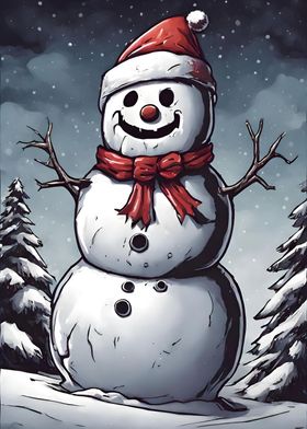 Snowman winter christmas