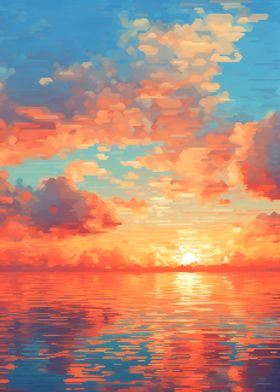 Evening Cloud Pixel Art