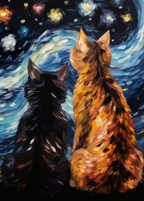 Starry Night Cat 