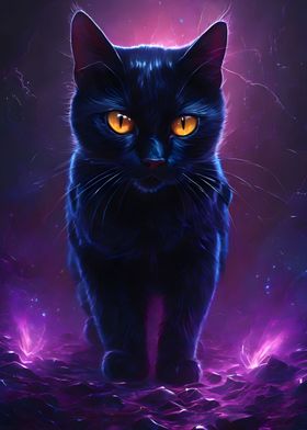 mystical black cat