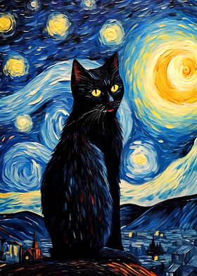 Cat van gogh