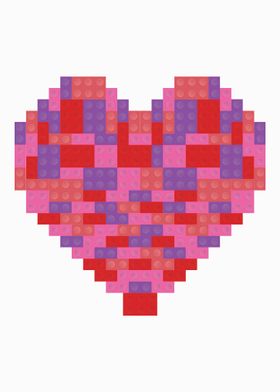 Playful Toy Brick Heart