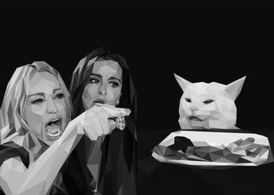 woman yelling at a cat 